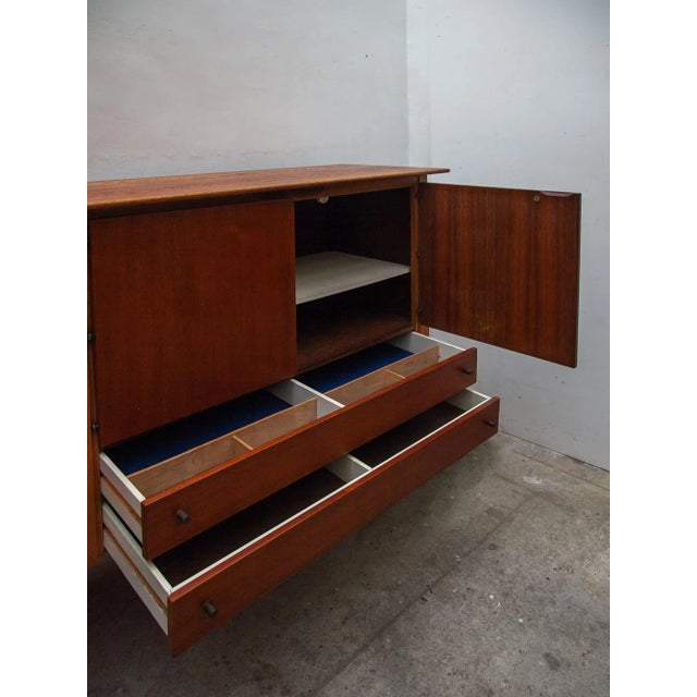 Wood Large Danish High Sideboard in Teak with Floating Top, 1950s For Sale - Image 7 of 10