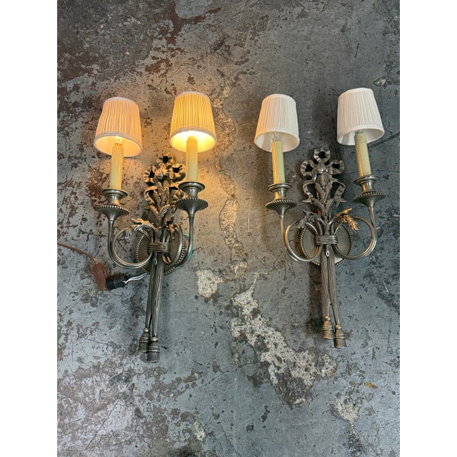Early 21st Century 19th Century Louis XVI Style Wall Sconces, Pair For Sale - Image 5 of 12