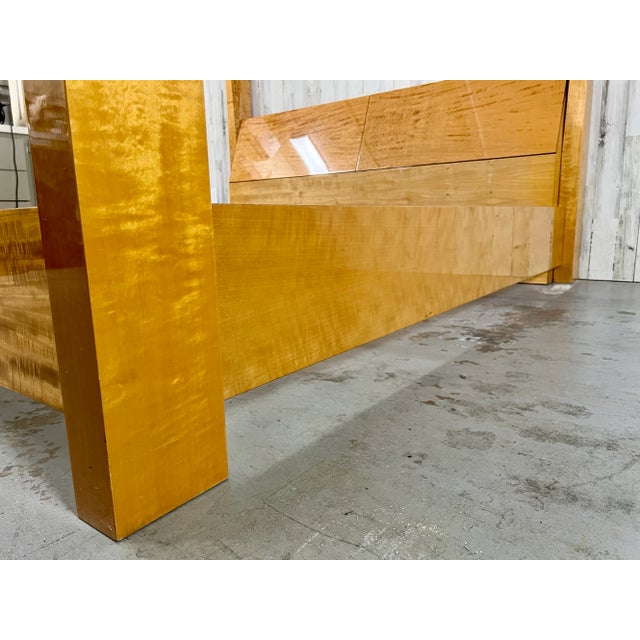 Giorgio Collection Satinwood & Leather Poster Bed For Sale In Dallas - Image 6 of 12