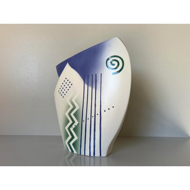 Here's an outstanding signed original Vintage 1995 Postmodern Canadian Studio art ceramic vase designed and created by...