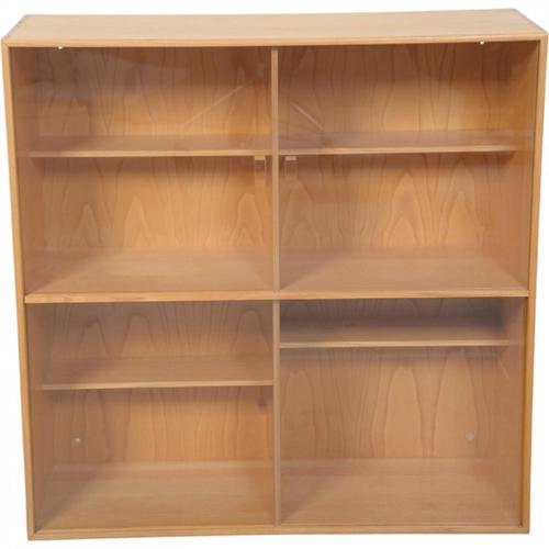 Vintage Bookcase in Elm with Glass Doors by Mogens Koch, 1970s For Sale - Image 11 of 11