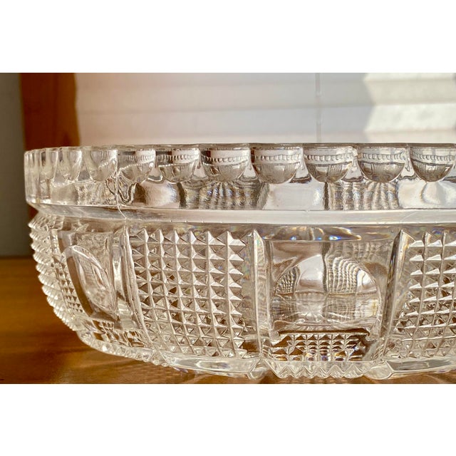 American Brilliant Crystal Bowl Diamond Checkers & Circles - Weddings This is a scintillating vintage American Brilliant...