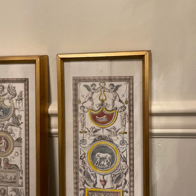 Gold Neoclassical Engravings - A Pair For Sale - Image 8 of 10