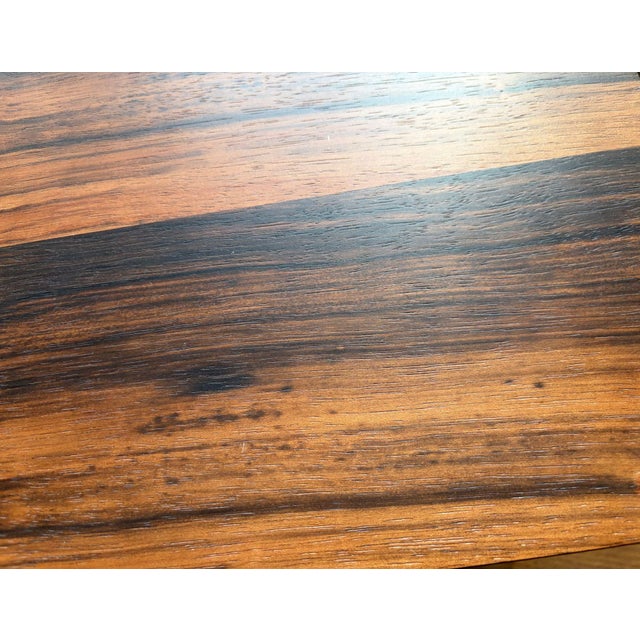 Brown Rosewood and Solid Bronze Architectural Bench, 1970’s For Sale - Image 8 of 9