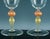1960s Vintage Murano Glass Large Wine Glasses, Peach and Gold-Leaf Ribbed Stems, Set of Ten For Sale - Image 5 of 8