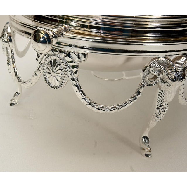 Edwardian Revival Silver-Plated Chafing Entree Dish with Revolving Dome Cover For Sale - Image 6 of 12
