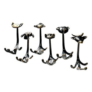 Vintage Hook Set from Walter Bosse, 1950s, Set of 6 For Sale
