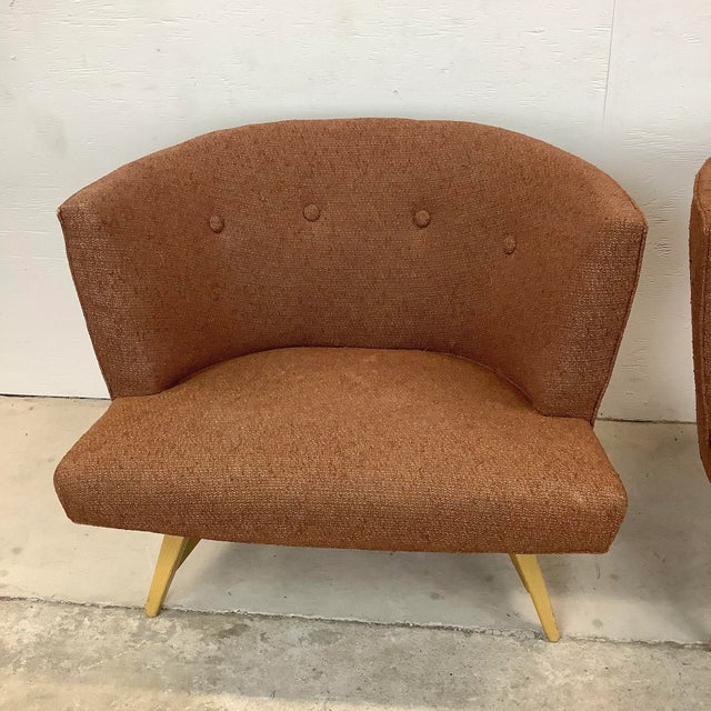 1950s Pair Striking Mid-Century Modern Club Chairs For Sale - Image 5 of 13