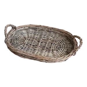 Early-20th Century Handcrafted Wicker Catchall Tray