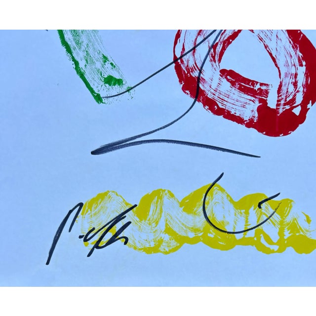 Abstract Peter Keil Mixed Media, Ink and Acrylic Geometric Painting on Paper For Sale - Image 3 of 3