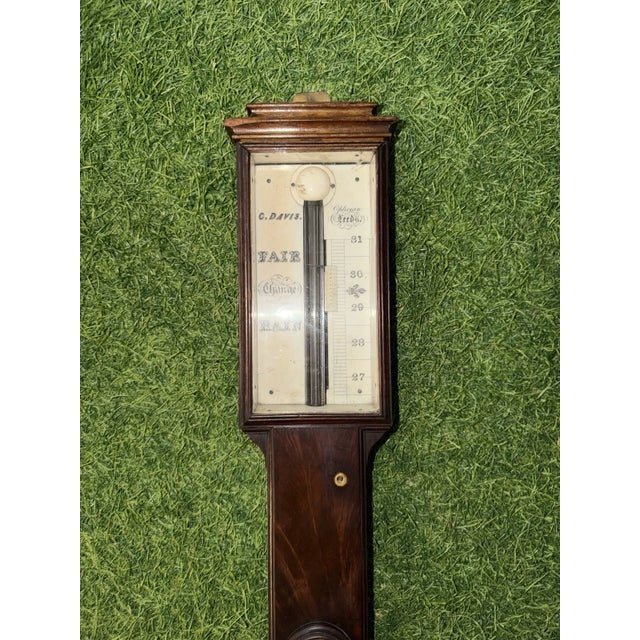 Wood Early 19th Century English Stick Barometer by C. Davis of Leeds For Sale - Image 7 of 10
