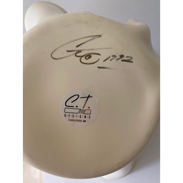 1990s Vintage C T Designs Acrylic Handkerchief Decorative Bowl For Sale - Image 5 of 5