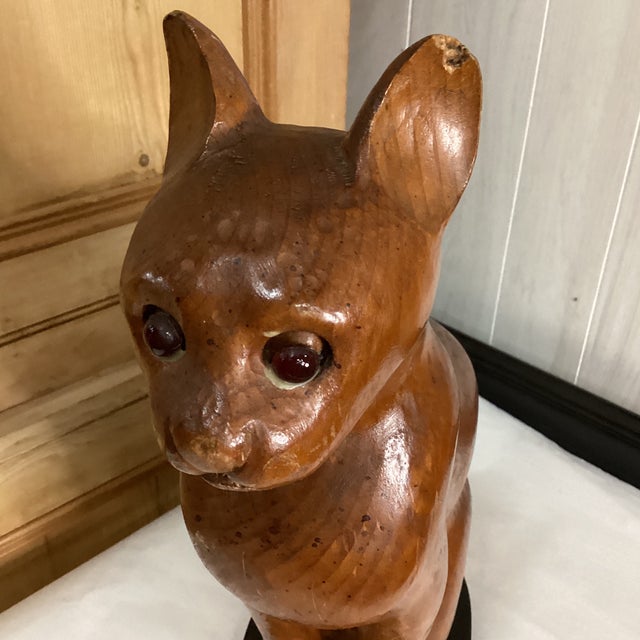 Mid 20th Century Mid 20th Century Hand Carved Wood Cat From Italy For Sale - Image 5 of 10