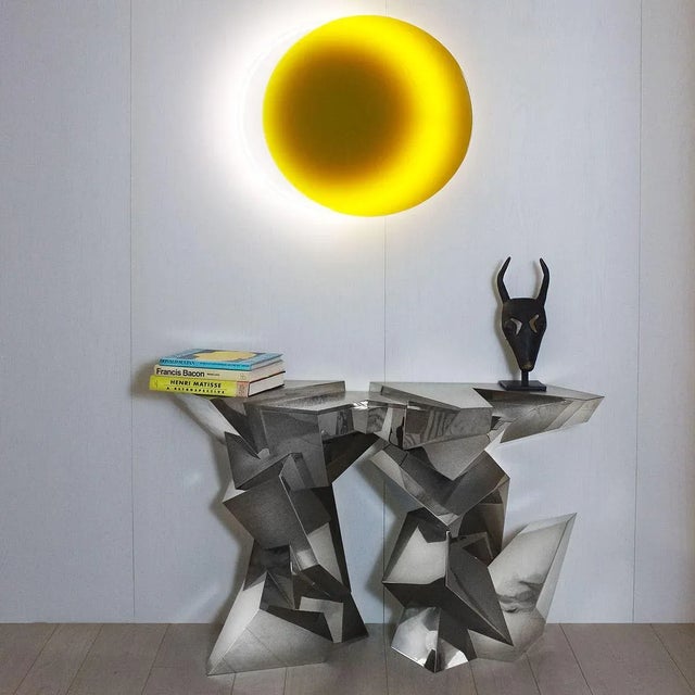 Silver-Plated and Nickel-Plated Brass Console Table by Juan & Paloma Garrido for Damian Garrido, 2010s, in Very Good...