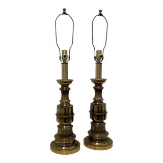 Mid-Century Modern Brass Lamps - a Pair For Sale
