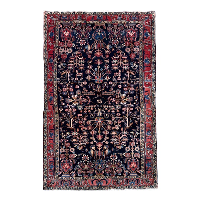 Antique Persian Nahavand Hand-Knotted Rug 5'2" X 9'11" For Sale