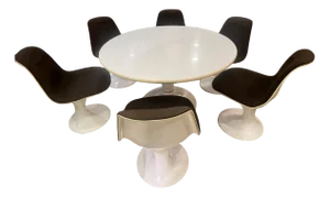 Orbit Series Chairs and Table by Herman Miller for Vitra, 1960s, Set of 7