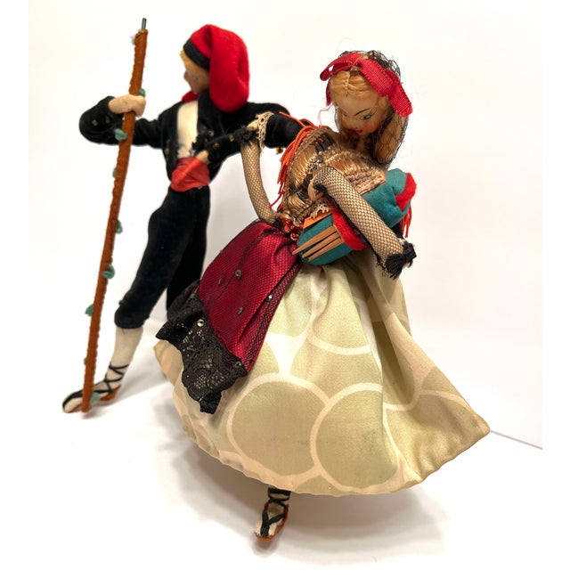 The pair of vintage 1960s Roldan Klumpe dolls were hand-crafted in Spain. Both dolls are 8 inches tall and are wearing...