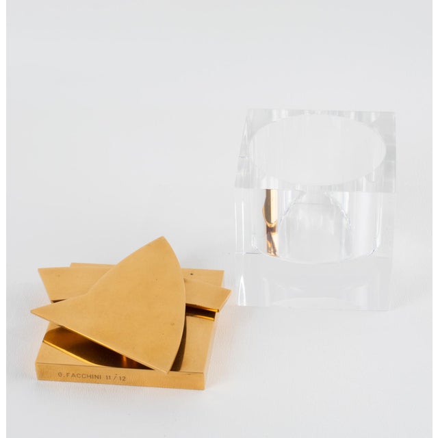Giorgio Facchini Limited Edition Sculptural Box in Brass and Lucite, Italy, circa 1970 — No. 11 of 12 A museum worthy...