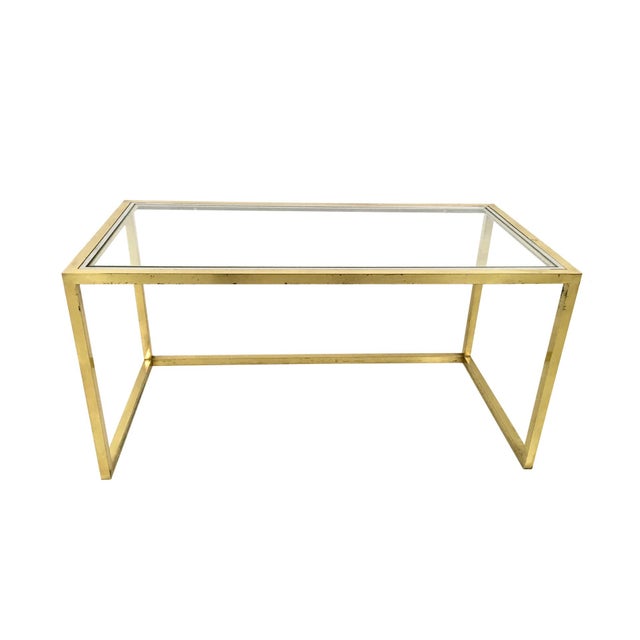 Postmodern Nesting Tables in Brass, Glass and Steel, 1970s, Set of 3 For Sale - Image 6 of 12