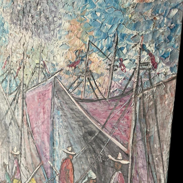 1970s Vintage Naïf Haitian Artwork For Sale - Image 5 of 10