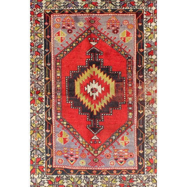 Rustic Keivan Woven Arts 1920s Antique Turkish Oushak Rug - 3′7″ × 4′10″ For Sale - Image 3 of 7