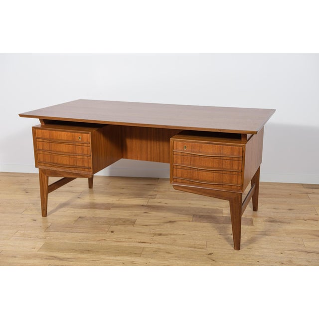 Mid-Century Freestanding Teak Desk, 1960s For Sale - Image 18 of 18