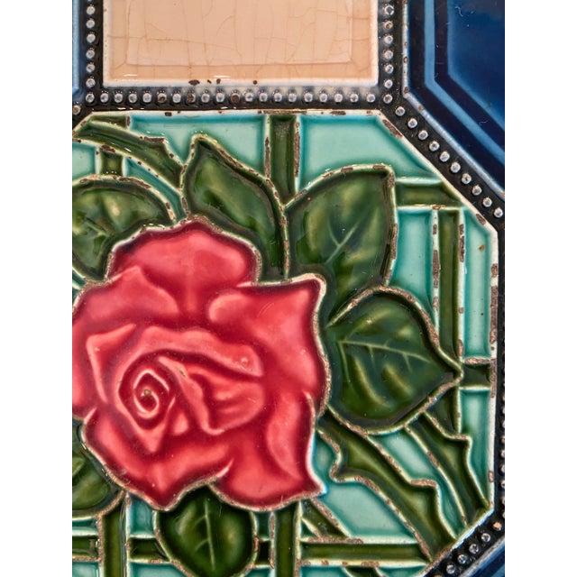 Late 19th Century Art Nouveau Majolica Style Tiles For Sale - Image 4 of 11