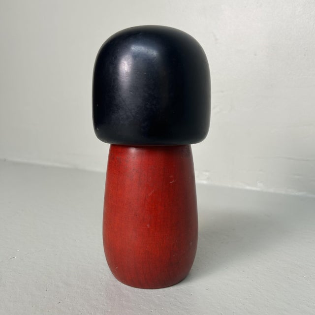 Black Vintage Kokeshi by Masae Fujikawa, 1970s For Sale - Image 8 of 9