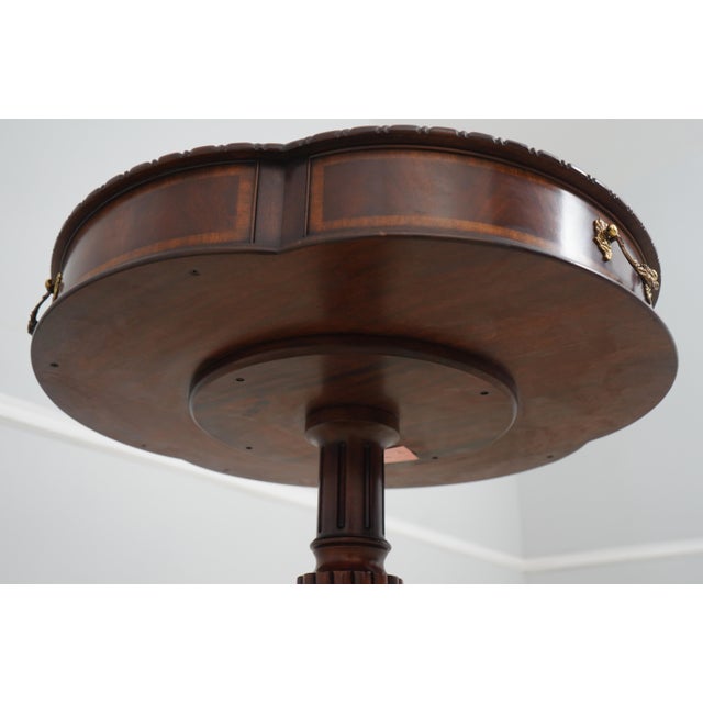 Henkel Harris Mahogany Clover Top Table W. Drawer For Sale - Image 16 of 18