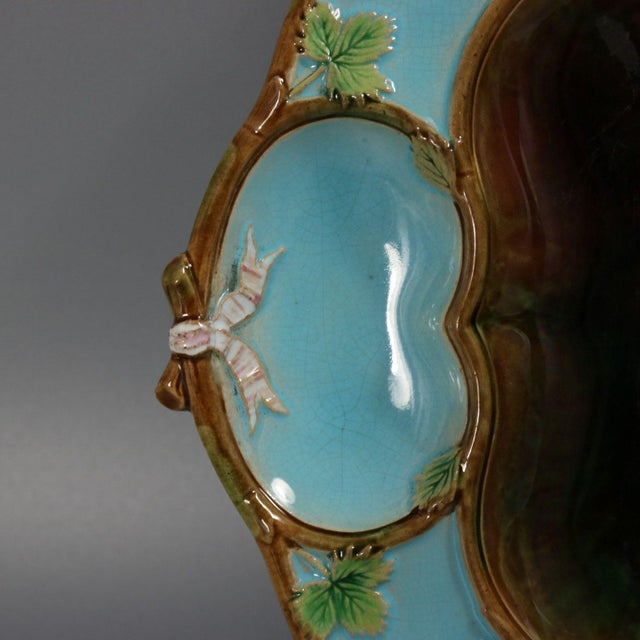 Victorian George Jones Majolica Strawberry Serving Dish For Sale - Image 3 of 8