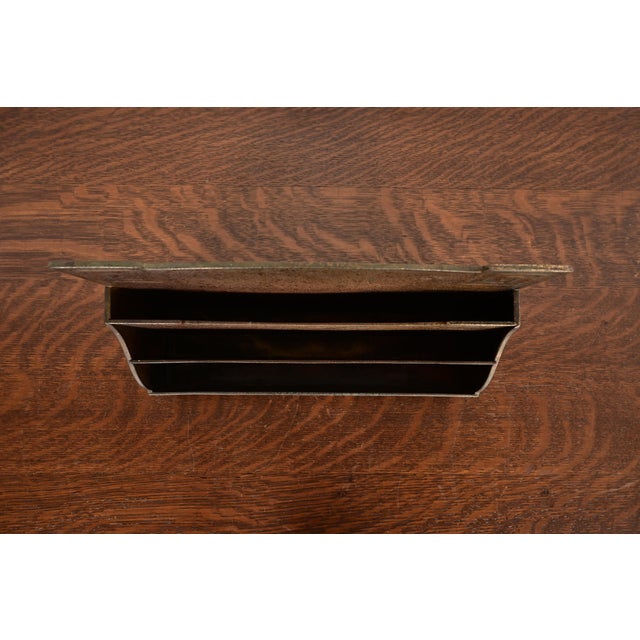 Early 20th Century Tiffany Studios New York Art Deco Greek Key Bronze Letter Rack For Sale - Image 5 of 13