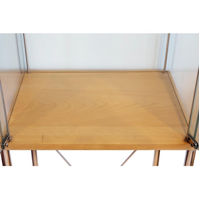 Pair of Mid-Century Modern Glass and Blond Wood Display Cases For Sale - Image 13 of 14