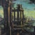 Black Vintage Octagonal Oil Painting - Classical Roman Ruins Capriccio Landscape For Sale - Image 8 of 11