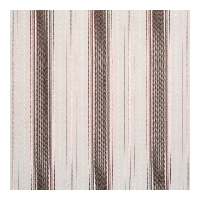Sample - Schumacher Idris Stripe Fabric In Brown For Sale