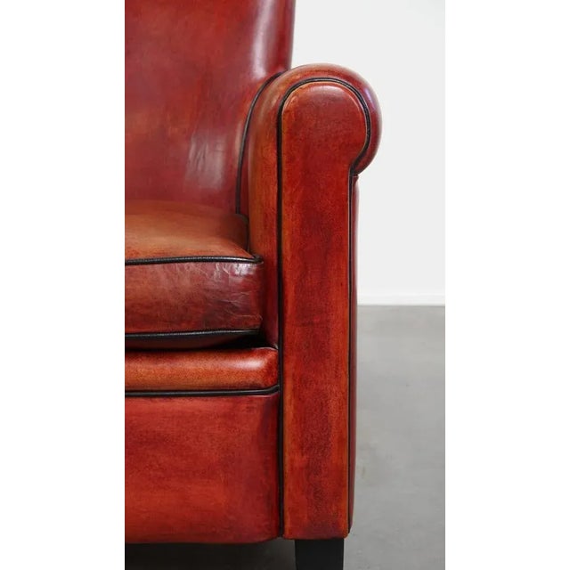Reddish Brown Sheepskin Armchair For Sale - Image 9 of 16