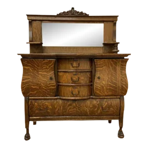 Vintage Empire Quarter Sawn Oak Buffet With Mirror