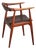 Model CH-34 Armchair in Teak & Black Leather from Hans J. Wegner, 1950s For Sale