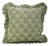 Fabdivine Ethnic Block Print Frill Cushion Cover Green 22x22 Inch Thick Linen- Rohini For Sale