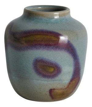 Vintage Studio Pottery Stoneware Vase with Jun-Style Glaze by Rolf Palm, 1991