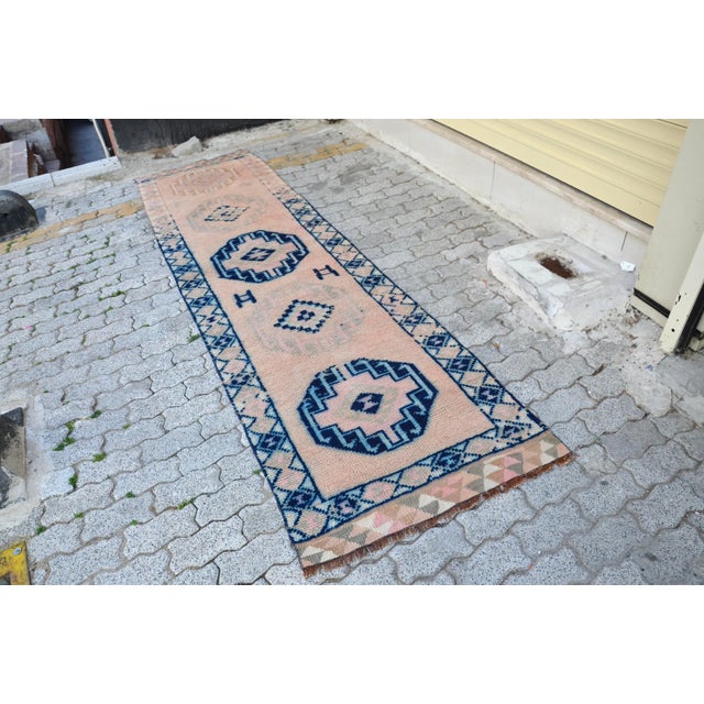 Textile Vintage Hand Knotted Bohemian Runner For Sale - Image 7 of 11