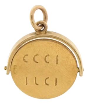 9 Karat Gold Good Luck Spinner Charm, 1950s