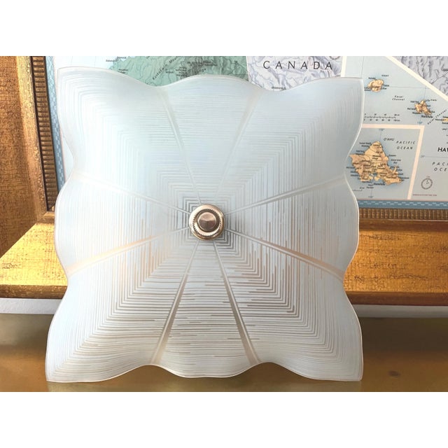 1940s Blue Geometric Sun Flush Light For Sale - Image 12 of 17