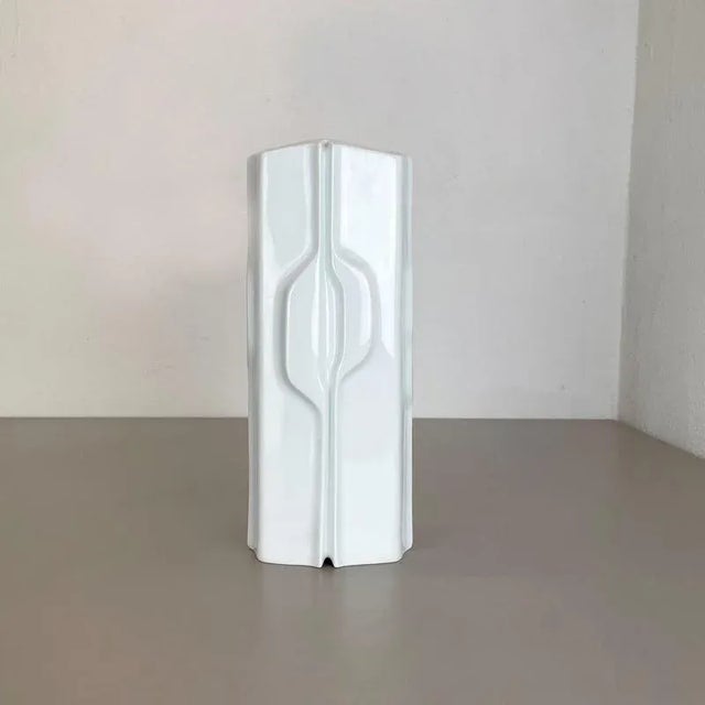 OP art porcelain vase Producer: Fürstenberg Ceramics, Germany Decade: 1970s This original vintage OP art vase was produced...