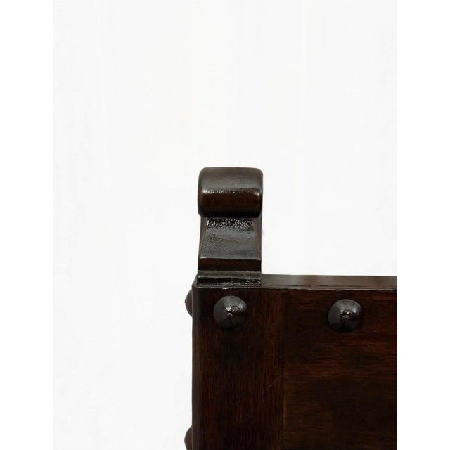 Mid 20th Century Set of 12 Monumental Spanish Colonial Revival Leather Dining Chairs For Sale - Image 5 of 14
