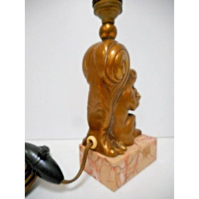 Metal 1920's French Art Deco Dore Bronze Sculptural Squirrel With Acorn Table Lamp For Sale - Image 7 of 11