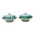 Pair of Mid 19th Century French Porcelain Tureens W/ Turquoise Trim For Sale