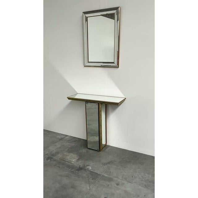 Vintage Deknudt Mirrored Console Table with Hidden Cabinet, Belgium, 1970s For Sale - Image 9 of 10