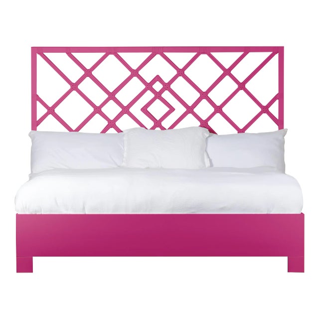 Darien Platform Bed King, Hot Pink For Sale