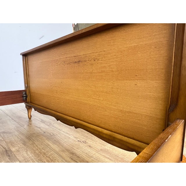 Vintage Louis XVI French Double Frame with Carved Headboard For Sale - Image 9 of 10